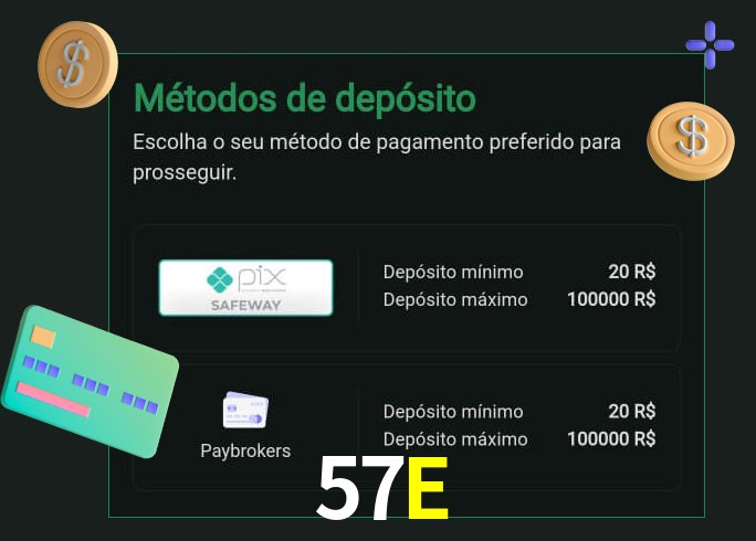O cassino 57Ebet oferece uma grande variedade de métodos de pagamento